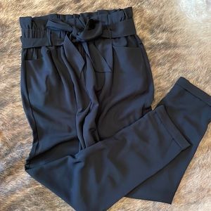 NWT black paper bag pants